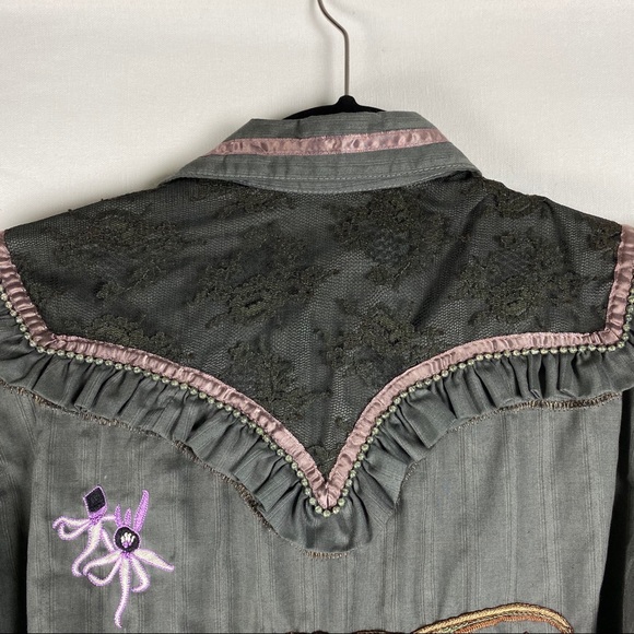 NEW Chatav Ectabit Gray Handmade Western Style Top - Picture 6 of 7